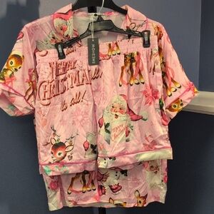 SHESHOW Pink Holiday Pajama Set